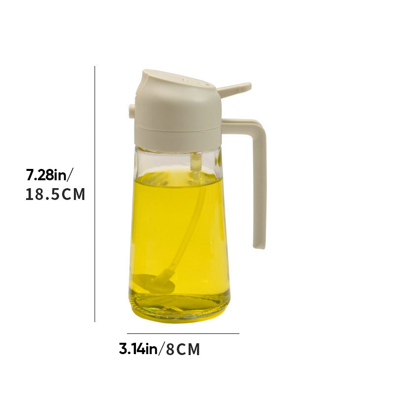 2-in-1 glazen oliespuit en -dispenser